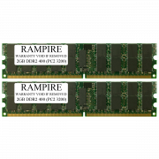 RAMPIRE 4GB (2 x 2GB) DDR2 400 (PC2 3200) 240-Pin SDRAM 1Rx4 Standard Profile 1.8V ECC Registered Server Memory