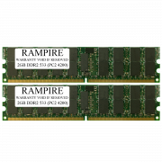 RAMPIRE 4GB (2 x 2GB) DDR2 533 (PC2 4200) 240-Pin SDRAM 2Rx4 Standard Profile 1.8V ECC Registered Server Memory