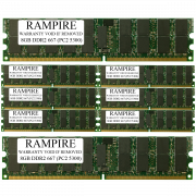 RAMPIRE 64GB (8 x 8GB) DDR2 667 (PC2 5300) 240-Pin SDRAM 2Rx4 Standard Profile 1.8V ECC Registered Server Memory
