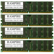 RAMPIRE 64GB (4 x 16GB) DDR3 1066 (PC3 8500) 240-Pin SDRAM 4Rx4 Standard Profile 1.35V ECC Registered Server Memory