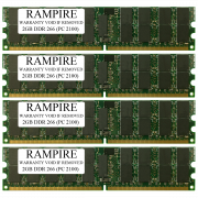 RAMPIRE 8GB (4 x 2GB) DDR 266 (PC 2100) 184-Pin SDRAM 2Rx4 Standard Profile 2.5V ECC Registered Server Memory