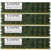 RAMPIRE 8GB (4 x 2GB) DDR2 667 (PC2 5300) 240-Pin SDRAM 1Rx4 Standard Profile 1.8V ECC Registered Server Memory