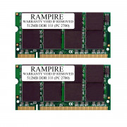 RAMPIRE 1GB (2 x 512MB) DDR 333 (PC 2700) 200-Pin DDR SO-DIMM 2.5V 2Rx8 Non-ECC Unregistered Memory for Laptop/Notebook PC and Mac