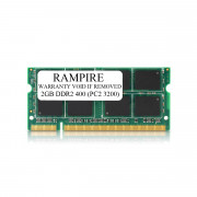 RAMPIRE 2GB DDR2 400 (PC2 3200) 200-Pin DDR2 SO-DIMM 1.8V 2Rx8 Non-ECC Unregistered Memory for Laptop/Notebook PC and Mac