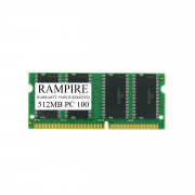 RAMPIRE 512MB PC 100 144-Pin SO-DIMM 3.3V 2Rx8 Non-ECC Unbuffered Memory for Laptop/Notebook PC and Mac