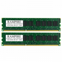 RAMPIRE 2GB (2 x 1GB) DDR 400 (PC 3200) 184-Pin SDRAM 2Rx8 Standard Profile 2.5V ECC Unregistered Server Memory