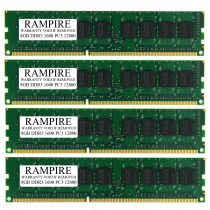 RAMPIRE 32GB (4 x 8GB) DDR3 1600 (PC3 12800) 240-Pin SDRAM 2Rx8 Standard Profile 1.35V ECC Unregistered Server Memory