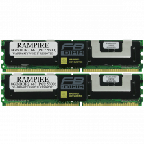 RAMPIRE 16GB (2 x 8GB) DDR2 667 (PC2 5300) 240-Pin SDRAM 2Rx4 Standard Profile 1.8V ECC Fully Buffered Server Memory