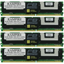 RAMPIRE 32GB (4 x 8GB) DDR2 800 (PC2 6400) 240-Pin SDRAM 2Rx4 Standard Profile 1.8V ECC Fully Buffered Server Memory