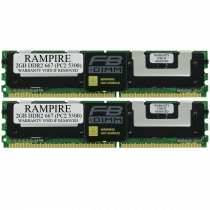 RAMPIRE 4GB (2 x 2GB) DDR2 667 (PC2 5300) 240-Pin SDRAM 2Rx4 Standard Profile 1.8V ECC Fully Buffered Server Memory