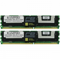 RAMPIRE 8GB (2 x 4GB) DDR2 800 (PC2 6400) 240-Pin SDRAM 2Rx4 Standard Profile 1.8V ECC Fully Buffered Server Memory
