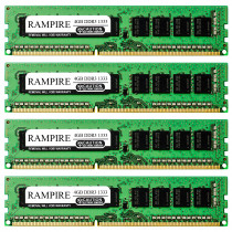RAMPIRE 16GB (4 x 4GB) DDR3 1333 (PC3 10600) 240-Pin DDR3 SDRAM 1.5V 2Rx8 Non-ECC UDIMM Memory for Desktop PC