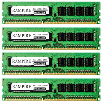 RAMPIRE 16GB (4 x 4GB) DDR3 1866 (PC3 14900) 240-Pin DDR3 SDRAM 1.5V 2Rx8 Non-ECC UDIMM Memory for Desktop PC