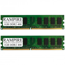 RAMPIRE 2GB (2 x 1GB) DDR2 400 (PC2 3200) 240-Pin DDR2 SDRAM 1.8V 2Rx8 Non-ECC UDIMM Memory for Desktop PC