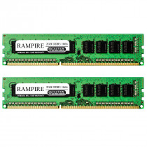 RAMPIRE 4GB (2 x 2GB) DDR3 1066 (PC3 8500) 240-Pin DDR3 SDRAM 1.5V 2Rx8 Non-ECC UDIMM Memory for Desktop PC