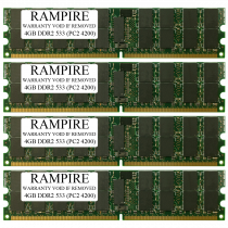 RAMPIRE 16GB (4 x 4GB) DDR2 533 (PC2 4200) 240-Pin SDRAM 2Rx4 Standard Profile 1.8V ECC Registered Server Memory