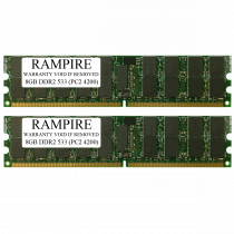 RAMPIRE 16GB (2 x 8GB) DDR2 533 (PC2 4200) 240-Pin SDRAM 4Rx4 Standard Profile 1.8V ECC Registered Server Memory