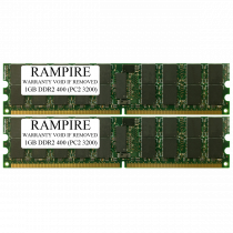 RAMPIRE 2GB (2 x 1GB) DDR2 400 (PC2 3200) 240-Pin SDRAM 1Rx4 Standard Profile 1.8V ECC Registered Server Memory