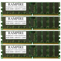 RAMPIRE 32GB (4 x 8GB) DDR3 1600 (PC3 12800) 240-Pin SDRAM 1Rx4 Standard Profile 1.35V ECC Registered Server Memory