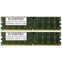 RAMPIRE 32GB (2 x 16GB) DDR3 1600 (PC3 12800) 240-Pin SDRAM 2Rx4 Standard Profile 1.35V ECC Registered Server Memory
