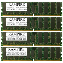 RAMPIRE 32GB (4 x 8GB) DDR2 533 (PC2 4200) 240-Pin SDRAM 4Rx4 Standard Profile 1.8V ECC Registered Server Memory