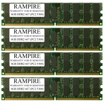 RAMPIRE 32GB (4 x 8GB) DDR2 667 (PC2 5300) 240-Pin SDRAM 4Rx4 Standard Profile 1.8V ECC Registered Server Memory