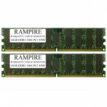 RAMPIRE 32GB (2 x 16GB) DDR3 1066 (PC3 8500) 240-Pin SDRAM 2Rx4 Standard Profile 1.35V ECC Registered Server Memory