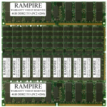 RAMPIRE 48GB (12 x 4GB) DDR2 533 (PC2 4200) 240-Pin SDRAM 2Rx4 Standard Profile 1.8V ECC Registered Server Memory