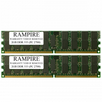RAMPIRE 4GB (2 x 2GB) DDR 333 (PC 2700) 184-Pin SDRAM 2Rx4 Standard Profile 2.5V ECC Registered Server Memory
