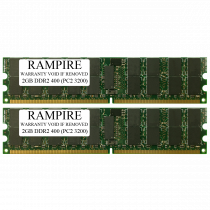 RAMPIRE 4GB (2 x 2GB) DDR2 400 (PC2 3200) 240-Pin SDRAM 1Rx4 Standard Profile 1.8V ECC Registered Server Memory