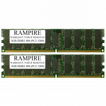 RAMPIRE 4GB (2 x 2GB) DDR2 400 (PC2 3200) 240-Pin SDRAM 2Rx4 Standard Profile 1.8V ECC Registered Server Memory