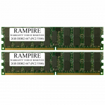 RAMPIRE 4GB (2 x 2GB) DDR2 667 (PC2 5300) 240-Pin SDRAM 1Rx4 Standard Profile 1.8V ECC Registered Server Memory