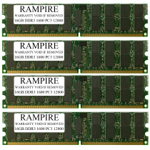 RAMPIRE 64GB (4 x 16GB) DDR3 1600 (PC3 12800) 240-Pin SDRAM 2Rx4 Standard Profile 1.35V ECC Registered Server Memory