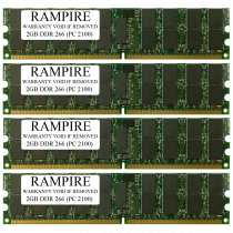 RAMPIRE 8GB (4 x 2GB) DDR 266 (PC 2100) 184-Pin SDRAM 2Rx4 Standard Profile 2.5V ECC Registered Server Memory