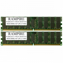 RAMPIRE 8GB (2 x 4GB) DDR2 667 (PC2 5300) 240-Pin SDRAM 1Rx4 Standard Profile 1.8V ECC Registered Server Memory