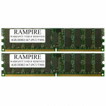 RAMPIRE 8GB (2 x 4GB) DDR2 667 (PC2 5300) 240-Pin SDRAM 2Rx4 Standard Profile 1.8V ECC Registered Server Memory